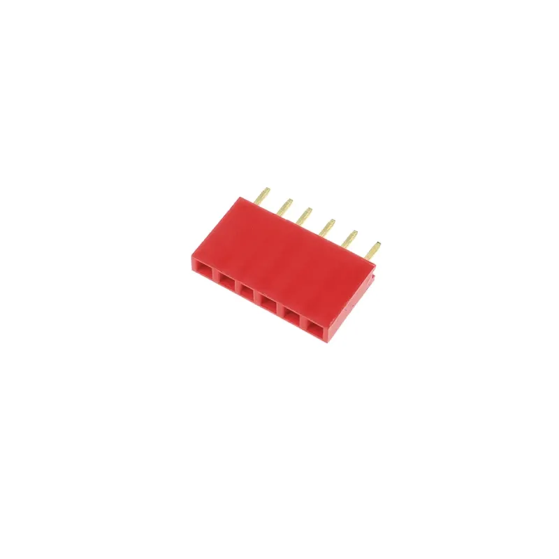 1x6 Pin Header 2.54mm Pitch Rosu - Femeie 1x6 Pin Header 2.54mm Pitch Rosu - Femeie