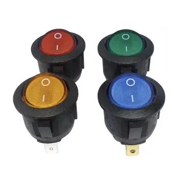 KCD1-5-101N illuminated Round Rocker Switch 250V 6A SPST ON-OFF - Yellow KCD1-5-101N illuminated Round Rocker Switch 250V 6A SPST ON-OFF - Yellow