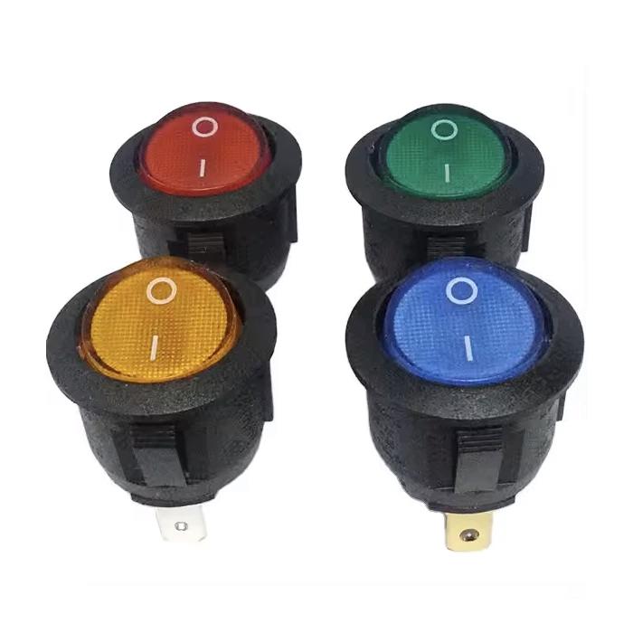 KCD1-5-101N illuminated Round Rocker Switch 250V 6A SPST ON-OFF - Yellow KCD1-5-101N illuminated Round Rocker Switch 250V 6A SPST ON-OFF - Yellow