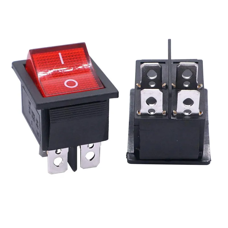 KCD2-201N ON-OFF Rocker Switch DPST 4 Pin 250V 16A – Red KCD2-201N ON-OFF Rocker Switch DPST 4 Pin 250V 16A – Red
