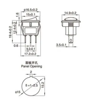 Mini Comutator Basculant ON/OFF Iluminat SPDT 250V 3A 3-Pin - Alb - Roșu Mini Comutator Basculant ON/OFF Iluminat SPDT 250V 3A 3-Pin - Alb - Roșu