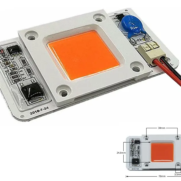 220V 50W Full Spectrum Plant Grow LED De Putere Placă Modul 6000-6500K Alb