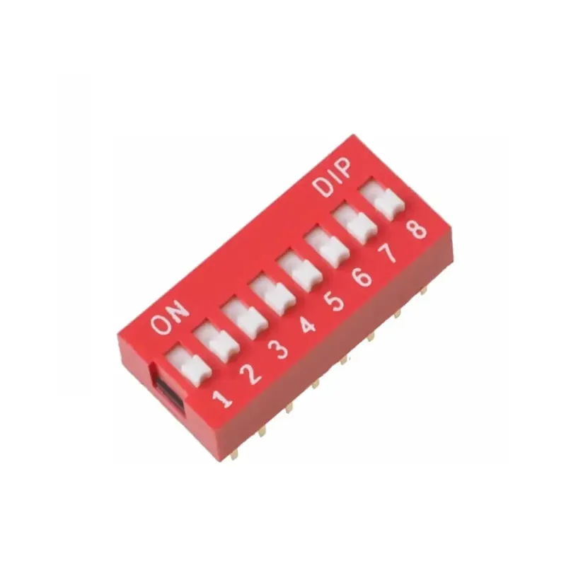 Comutator DIP cu 8 Pini 2,54 mm Roșu Comutator DIP cu 8 Pini 2,54 mm Roșu