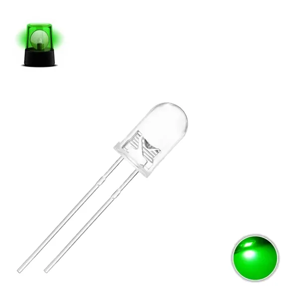 5mm Flashing LED - Single Light Blinking Green LED 5mm Flashing LED - Single Light Blinking Green LED