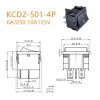 KCD2-501-4 ON-OFF Rocker Switch DPST 4 Pin 250V 10A - Black