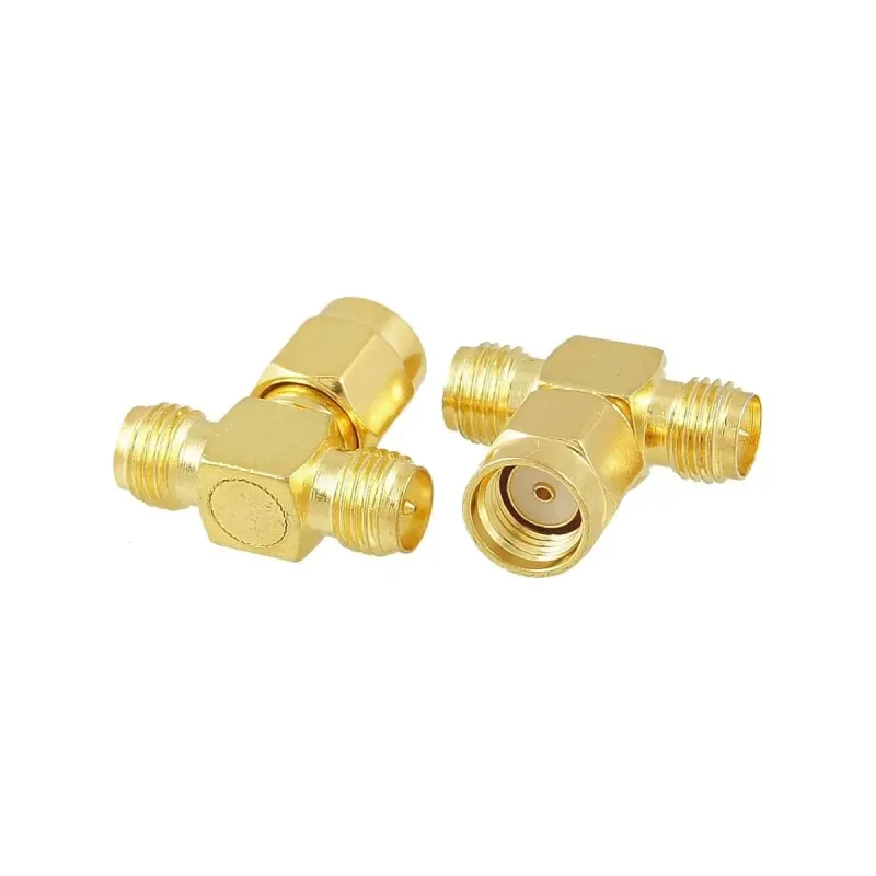 RP-SMA Male Input to 2 RP-SMA Female Output T-Type RF Connector Splitter RP-SMA Male Input to 2 RP-SMA Female Output T-Type RF Connector Splitter