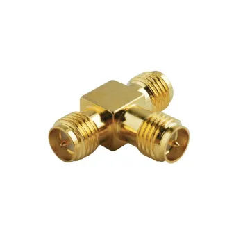 RP-SMA Female Input to Dual RP-SMA Female Output T-Type RF Connector Splitter