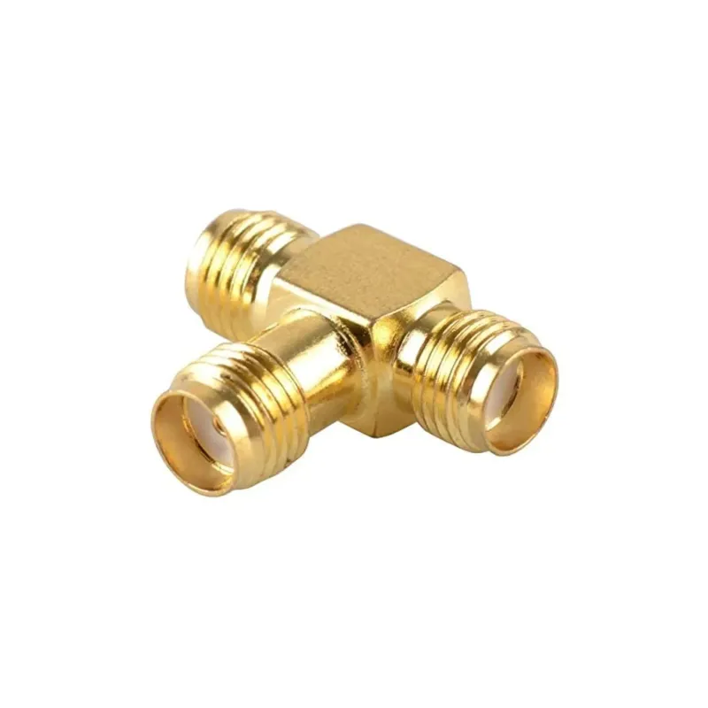 SMA Female Input to Dual SMA Female Output T-Type RF Connector Splitter