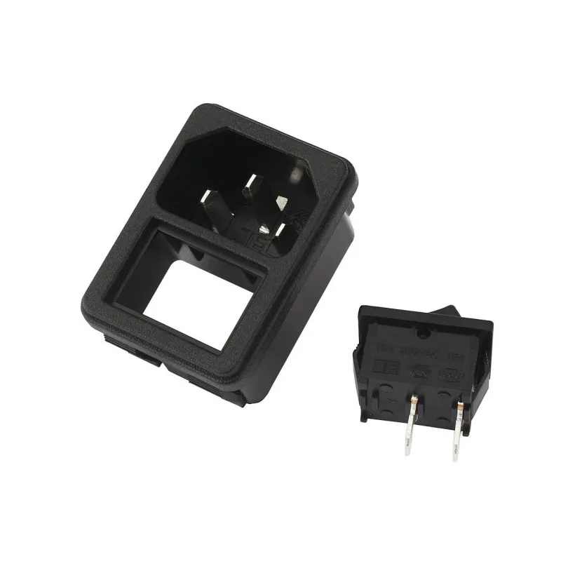 Priză de Curent Alternativ IEC320 C14 Masculin 250V 10A cu Comutator Basculant Priză de Curent Alternativ IEC320 C14 Masculin 250V 10A cu Comutator Basculant