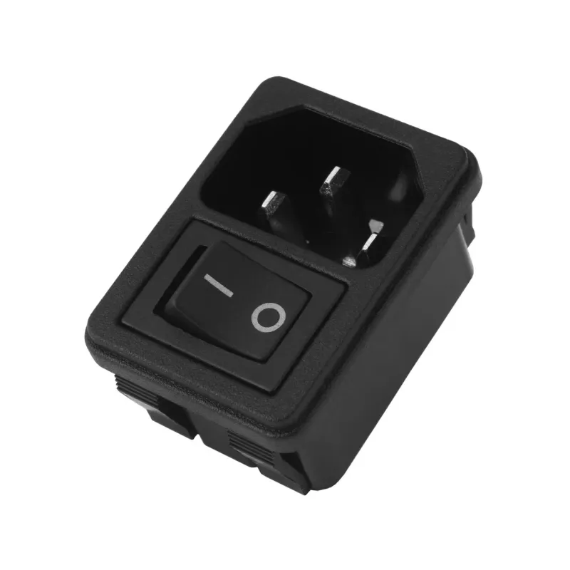 Priză de Curent Alternativ IEC320 C14 Masculin 250V 10A cu Comutator Basculant Priză de Curent Alternativ IEC320 C14 Masculin 250V 10A cu Comutator Basculant