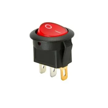 Comutator Basculant Rotund Iluminat ON-OFF 12V 3 Pini - Lumină Roșie