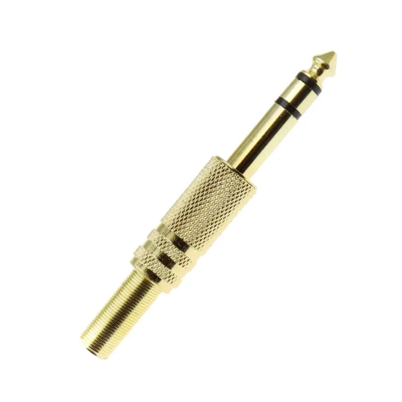 Gold Plated 6.3MM Male Stereo Plug Audio Adapter Connector Gold Plated 6.3MM Male Stereo Plug Audio Adapter Connector