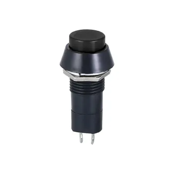 Buton 12mm, Momentan Pornit/Oprit, 3 Amperi, PBS-11B - Negru
