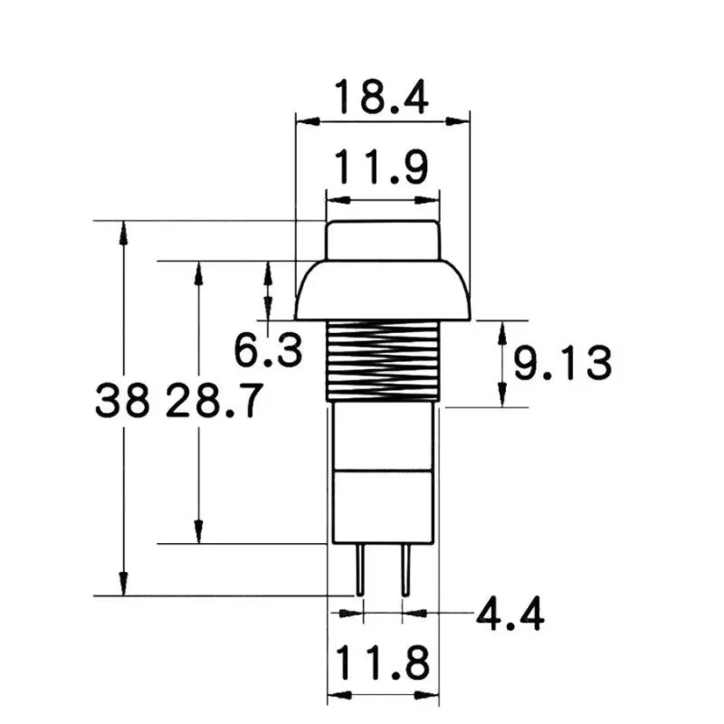 Buton 12mm, Momentan Pornit/Oprit, 3 Amperi, PBS-11B - Negru Buton 12mm, Momentan Pornit/Oprit, 3 Amperi, PBS-11B - Negru