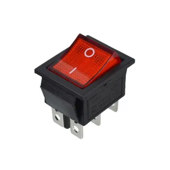 KCD2-202N Întrerupător Basculant ON-ON DPDT 6 Pini 250V 16A - Roșu