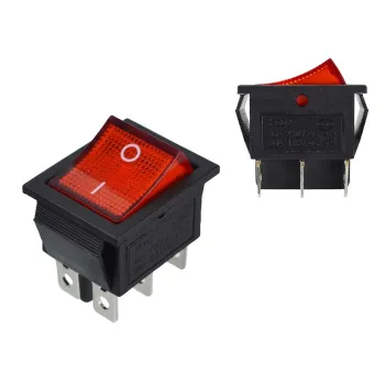 KCD2-202N Întrerupător Basculant ON-ON DPDT 6 Pini 250V 16A - Roșu