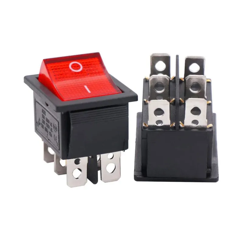 KCD2-202N ON-ON Rocker Switch DPDT 6 Pin 250V 16A – Red
