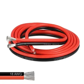 18 AWG 2 Conductoare Paralele Flexibile Silicon Cablu de Sârmă roșu-negru - 1 Metru