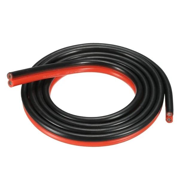 18 AWG 2 Conductoare Paralele Flexibile Silicon Cablu de Sârmă roșu-negru - 1 Metru