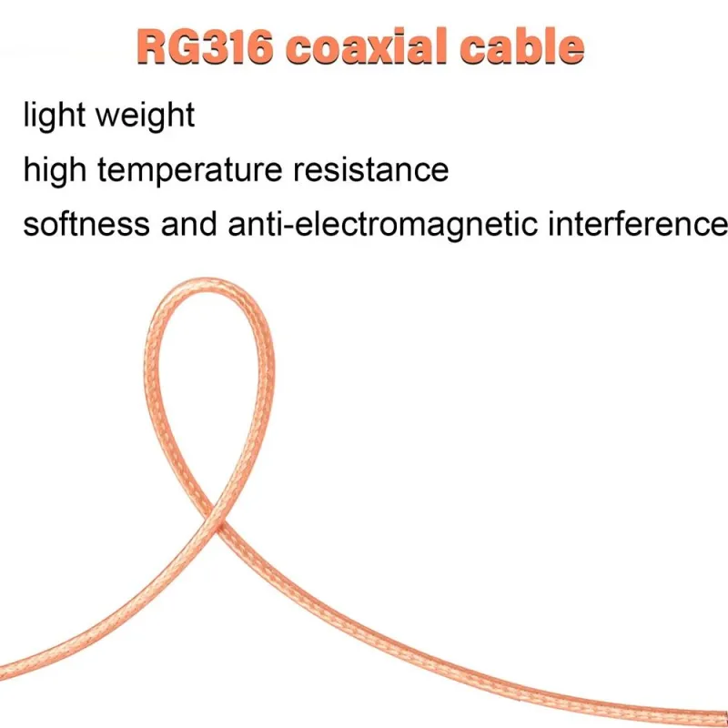 RG316-U Cablu Coaxial 50 Ohm Flexibil Pentru Antenă RF - 1 Metru