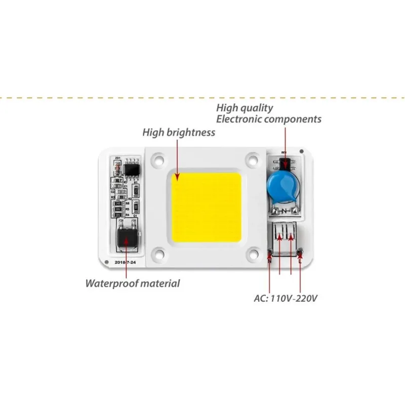 220V 50W Full Spectrum Plant Grow Power Led Board Module 380–840nm Pink 220V 50W Full Spectrum Plant Grow Power Led Board Module 380–840nm Pink