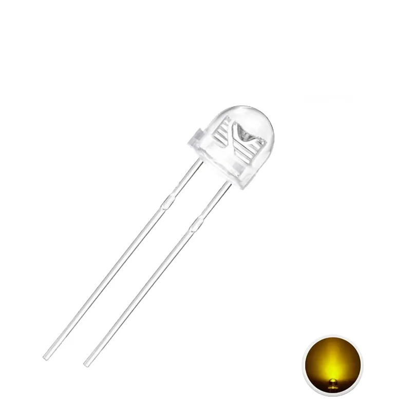 Pălărie de Paie de 5 mm Led Galben Pălărie de Paie de 5 mm Led Galben