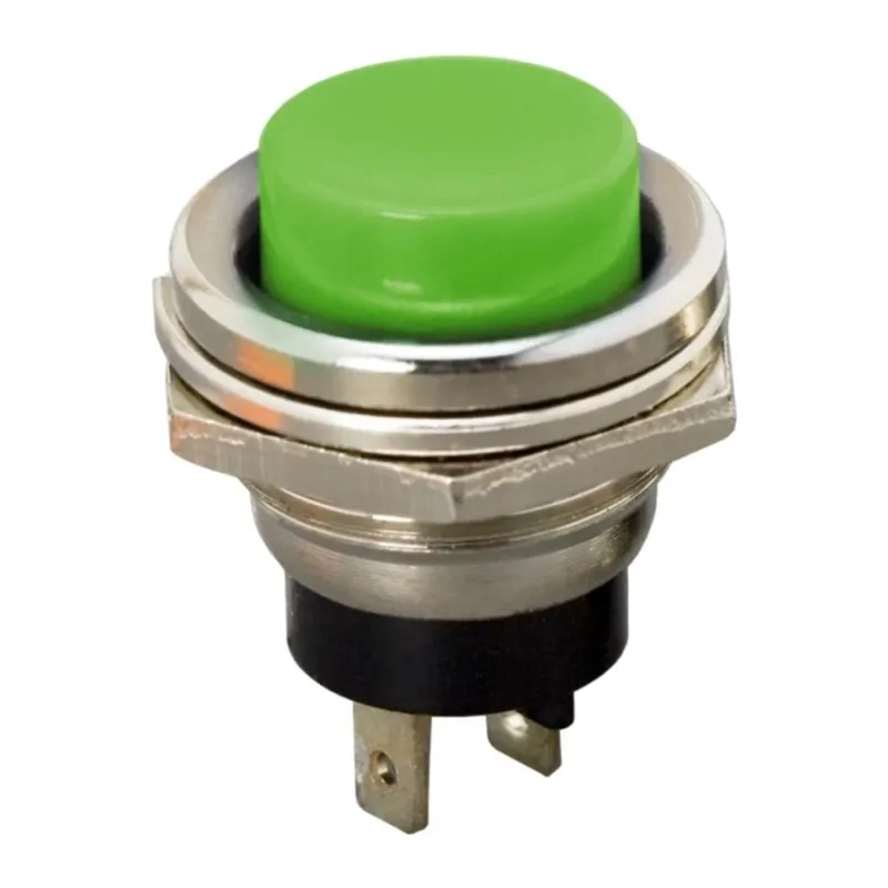 Push Button 16mm, Momentary ON/OFF, 2 Amp, PBS-26B - Green Push Button 16mm, Momentary ON/OFF, 2 Amp, PBS-26B - Green