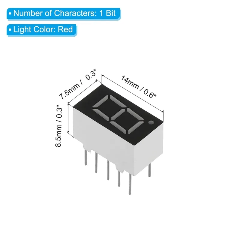 9mm 7-Segment 1 Digit Display Common Anode 3161BS - RED 9mm 7-Segment 1 Digit Display Common Anode 3161BS - RED