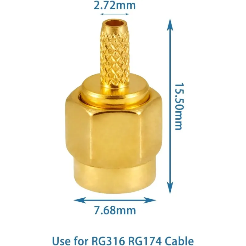 RP-SMA Male RF Connector for RG316 RG174 RG178