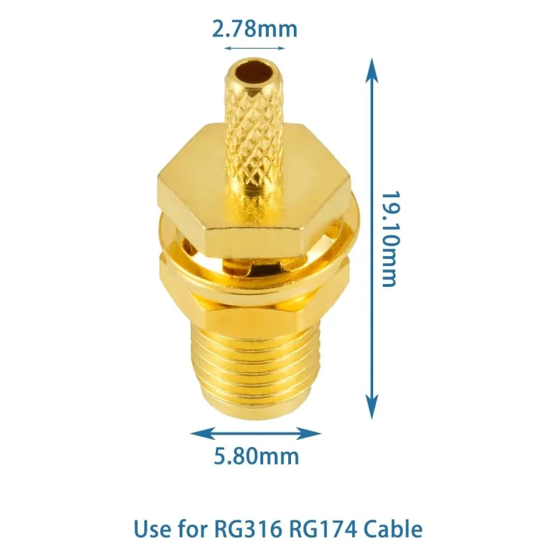 SMA Female RF Connector for RG316 RG174 LMR-100A SMA Female RF Connector for RG316 RG174 LMR-100A