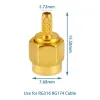 Conector SMA Tată Crimp pentru Cabluri Coaxiale RG174, RG188, RG316 Conector SMA Tată Crimp pentru Cabluri Coaxiale RG174, RG188, RG316