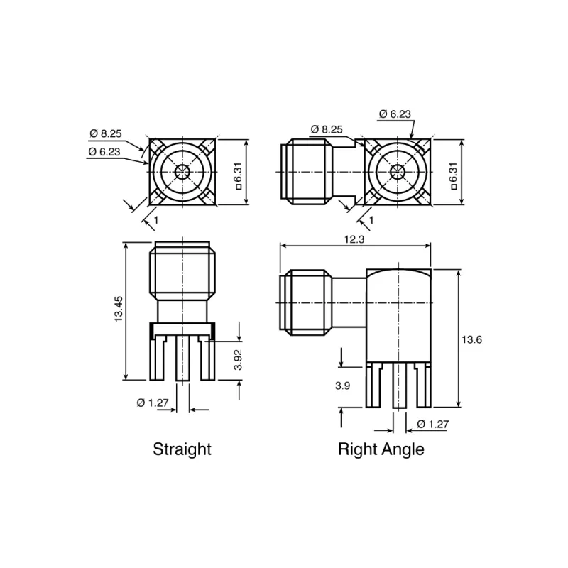 SMA Female Jack RF Connector For PCB