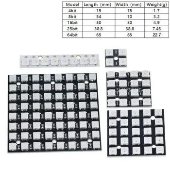 Modul LED RGB adresabil WS2812B Neopixel: Matrice pătrată 5x5 cu 25 de LED-uri