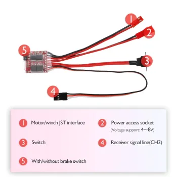 30A Brushed Electronic Speed Controller with Switchable Brake for RC Cars, Boats, and Tanks 30A Brushed Electronic Speed Controller with Switchable Brake for RC Cars, Boats, and Tanks