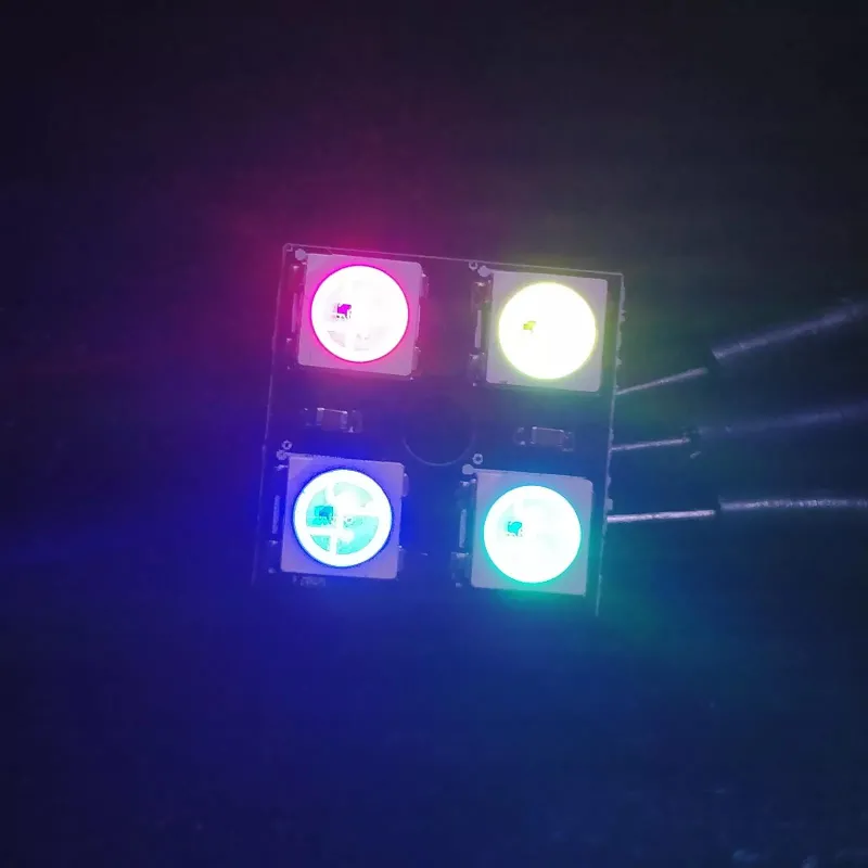 WS2812B Neopixel Addressable RGB LED Module 2x2 Square Matrix 4-bit WS2812B Neopixel Addressable RGB LED Module 2x2 Square Matrix 4-bit