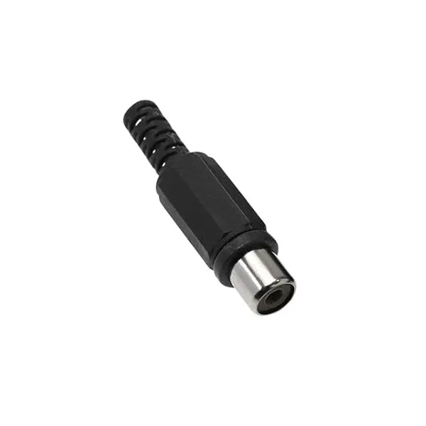 Conector Audio Video cu Mufă RCA Femelă - Negru Conector Audio Video cu Mufă RCA Femelă - Negru