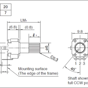 Alps Alpine RK09K1130081—Potențiometru rotativ liniar 10k (Original Japonia)