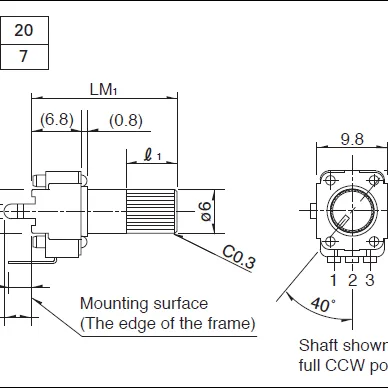 Alps Alpine RK09K1130081—Potențiometru rotativ liniar 10k (Original Japonia)