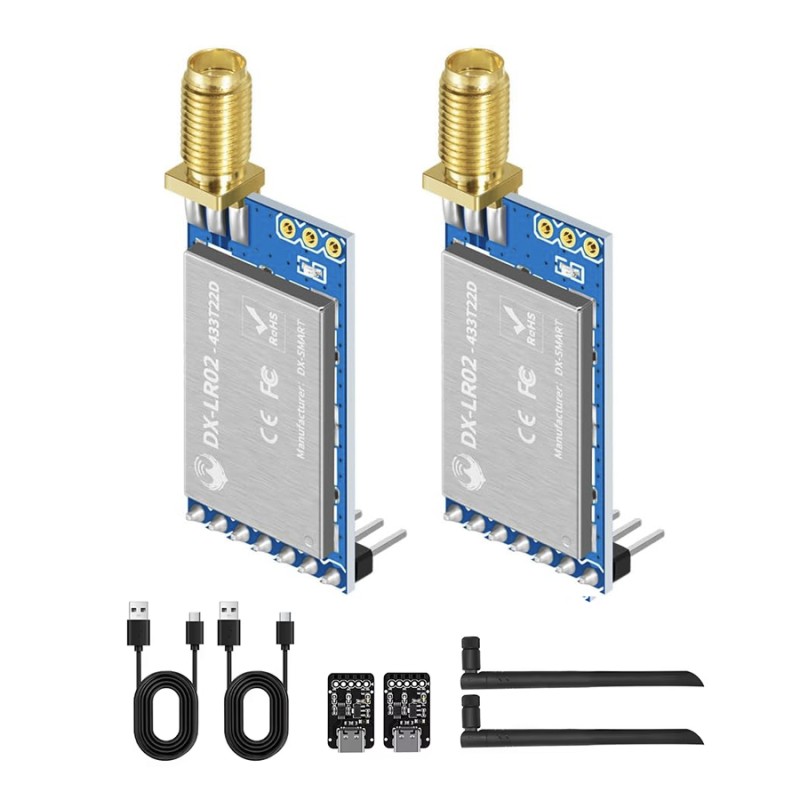 DX-SMART DX-LR02 LoRa Module Kit, UART, 433-475 MHz, 5-8 km DX-SMART DX-LR02 LoRa Module Kit, UART, 433-475 MHz, 5-8 km