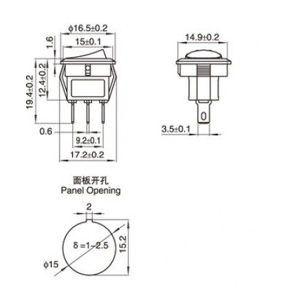 Mini Comutator Basculant ON/OFF Iluminat SPDT 250V 3A 3-Pin - Negru - Roșu Mini Comutator Basculant ON/OFF Iluminat SPDT 250V 3A 3-Pin - Negru - Roșu