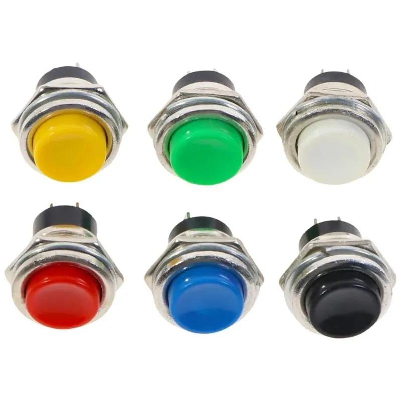 Push Button 16mm, Momentary ON/OFF, 2 Amp, PBS-26B - White Push Button 16mm, Momentary ON/OFF, 2 Amp, PBS-26B - White