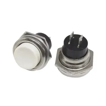 Buton Pulsator 16mm, Momentan ON/OFF, 2 Amp, PBS-26B - Alb Buton Pulsator 16mm, Momentan ON/OFF, 2 Amp, PBS-26B - Alb
