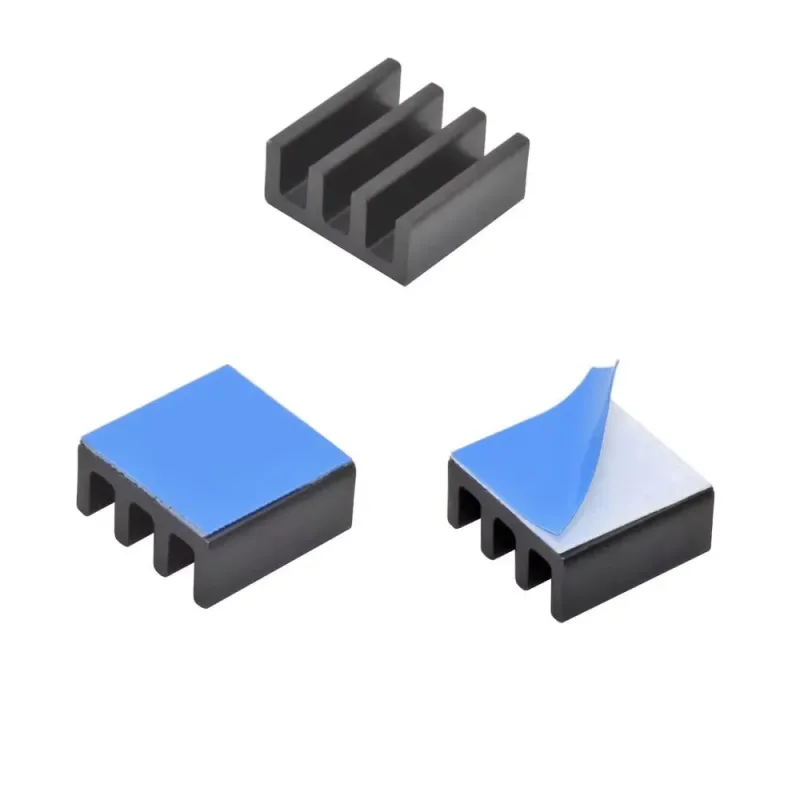11x11x5 mm Aluminum IC Chip Heatsink Cooler with Thermal Conductive Tape 11x11x5 mm Aluminum IC Chip Heatsink Cooler with Thermal Conductive Tape