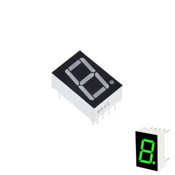 Afișaj LED 7 Segmente, 1 Cifră, 14 mm — Anod Comun 5611BG (Verde)