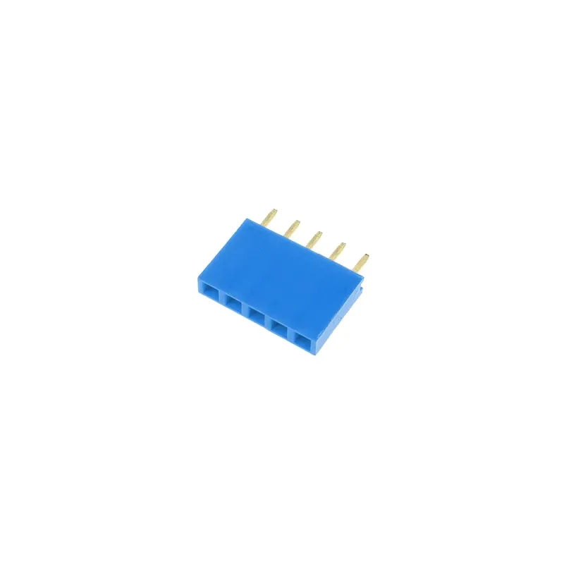 1x5 Pin Header 2.54mm Pitch Blue - Female 1x5 Pin Header 2.54mm Pitch Blue - Female