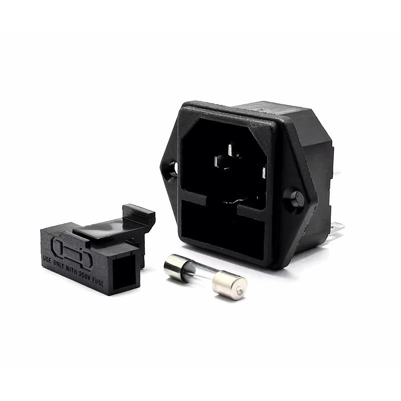Priză de Curent Alternativ Mascul 250V 10A cu Siguranță 10A Priză de Curent Alternativ Mascul 250V 10A cu Siguranță 10A