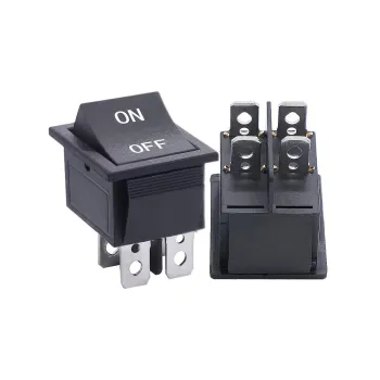 KCD2-201-4 Comutator Basculant ON-OFF DPST 4 Pini 250V 16A - Negru KCD2-201-4 Comutator Basculant ON-OFF DPST 4 Pini 250V 16A - Negru