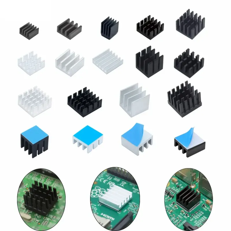14x14x6 mm Aluminum IC Chip Heatsink Cooler with Thermal Conductive Tape 14x14x6 mm Aluminum IC Chip Heatsink Cooler with Thermal Conductive Tape