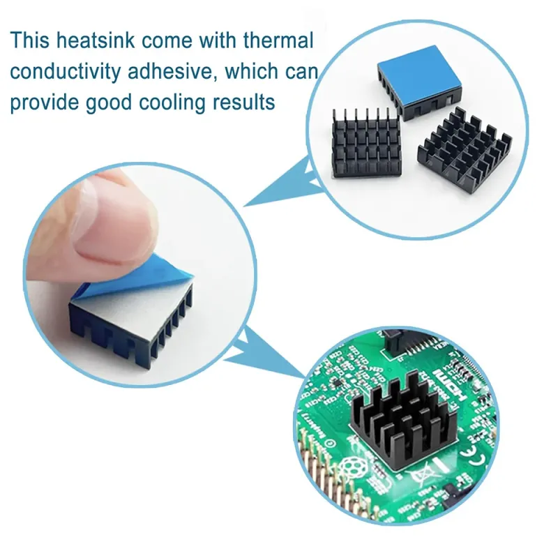14x14x6 mm Aluminum IC Chip Heatsink Cooler with Thermal Conductive Tape 14x14x6 mm Aluminum IC Chip Heatsink Cooler with Thermal Conductive Tape