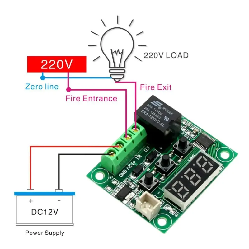 Digital DC12V Temperature Controller Module W1209 Digital DC12V Temperature Controller Module W1209